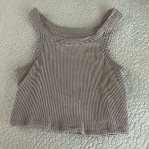 Girls Cropped Tank Tan